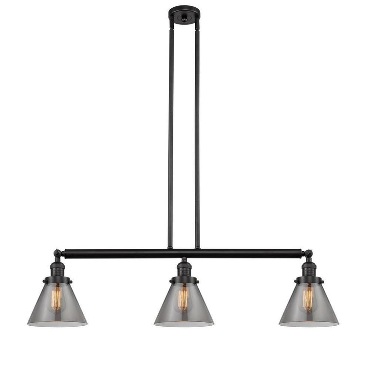 Cone - 3 Light - 40 inch - Oil Rubbed Bronze - Stem Hung - Adjustable Island Light