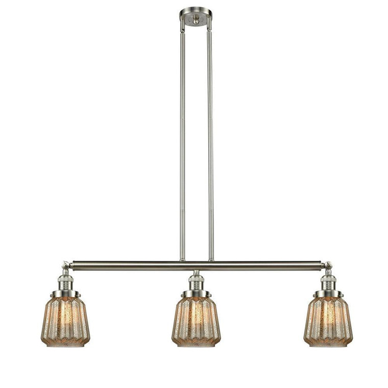 Chatham - 3 Light - 39 inch - Brushed Satin Nickel - Stem Hung - Adjustable Island Light