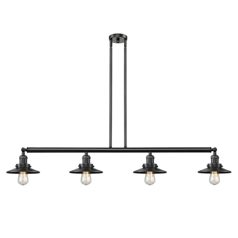 Railroad - 4 Light - 53 inch - Oil Rubbed Bronze - Stem Hung - Island Light