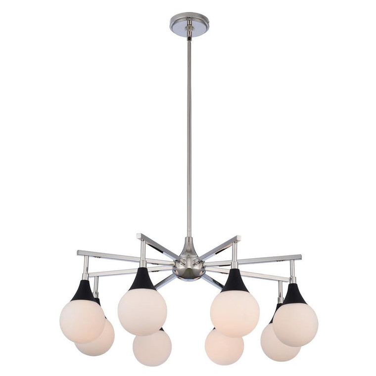 Bogart 28 Inch Wall Sconce – Matte Black w Polished Nickel – 508570BPN