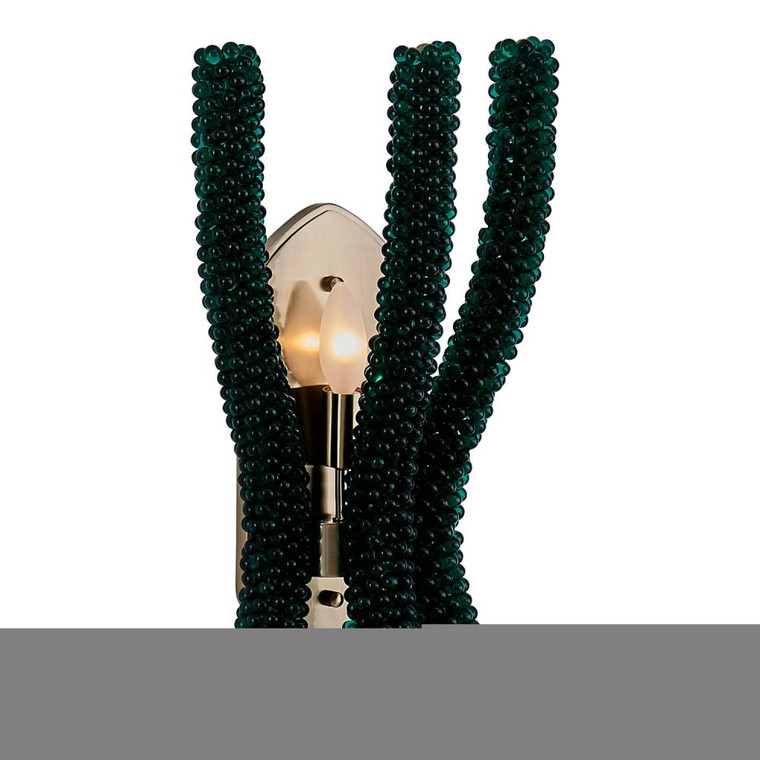 Coral 10 Inch Wall Sconce – Brushed Champagne Gold – 525921BCG/GRN