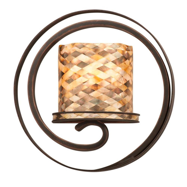 Monaco 14 Inch Wall Sconce – Antique Copper – 6010AC/SHELL