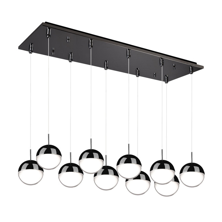 Pluto, Multi Pendant, 8.75" – Black Chrome – MP402801BC-10