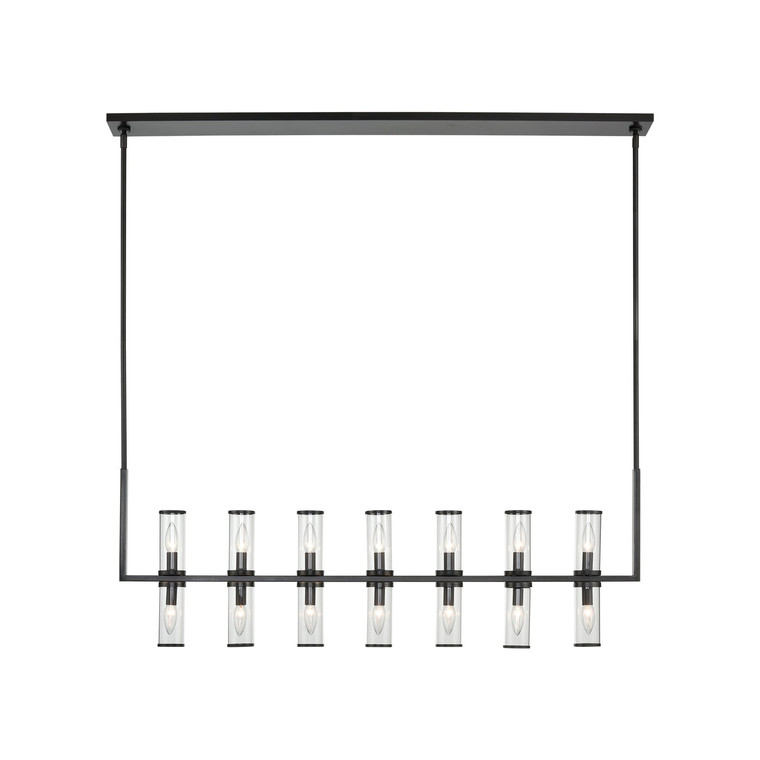 Revolve Clear Glass/Urban Bronze 14 Lights Linear Pendant