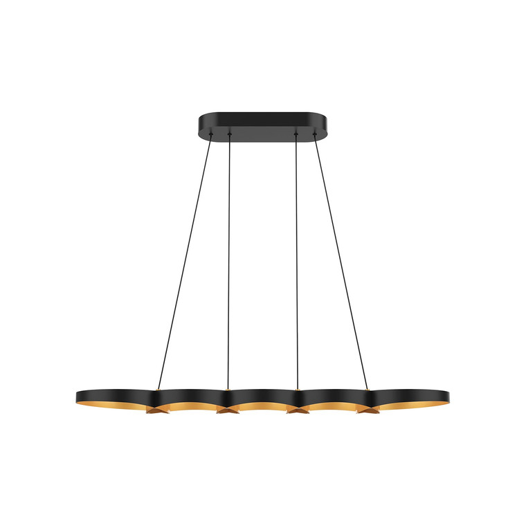 Maestro 38-in Black/Gold LED Linear Pendant