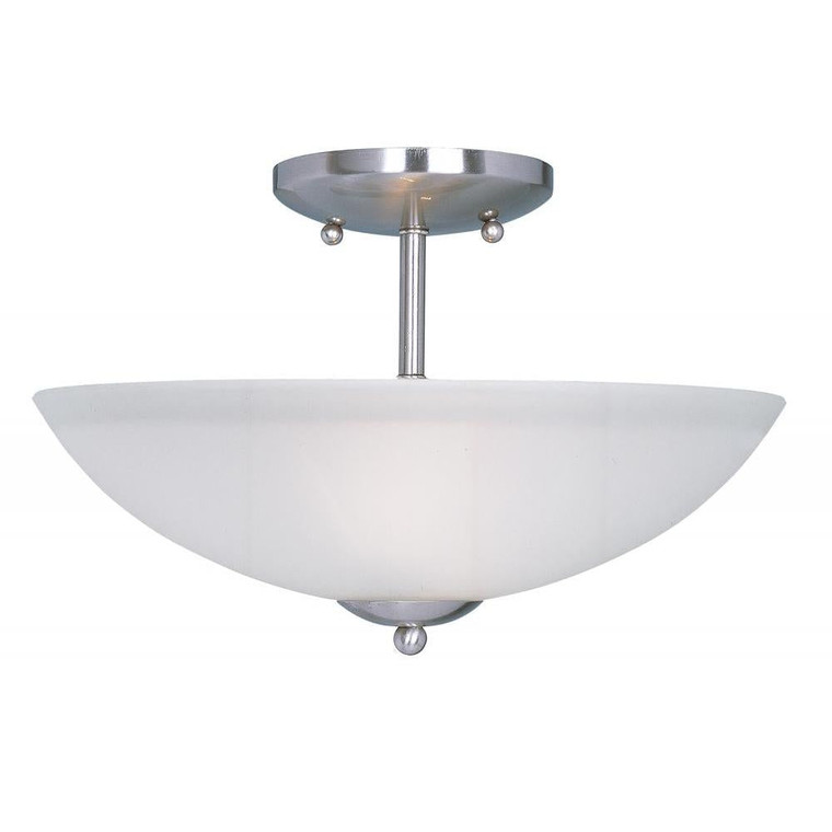 Logan 13 Inch Semi Flush Mount Light – Satin Nickel