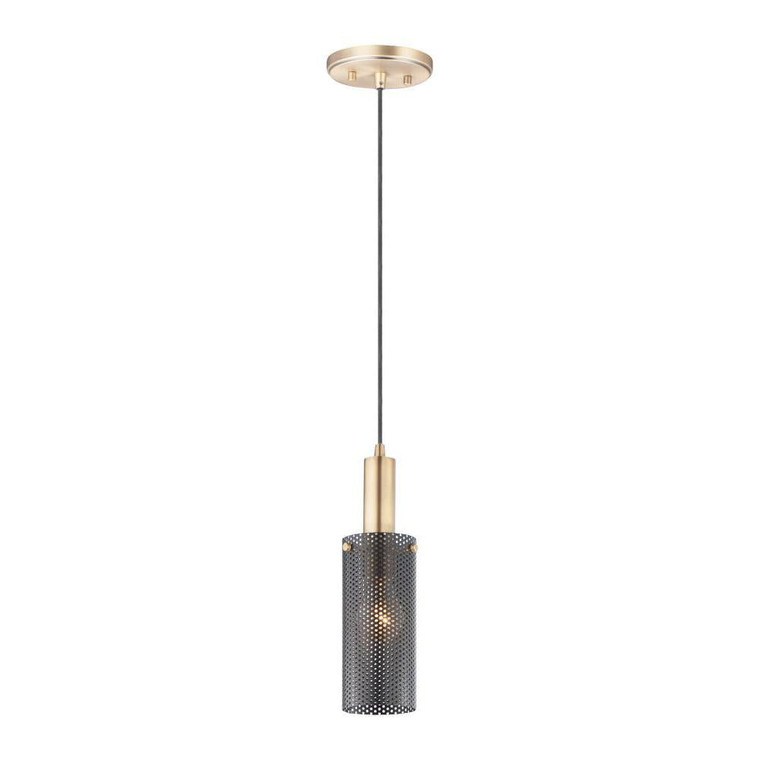 Perf 3.5 Inch Mini Pendant – Black / Satin Brass