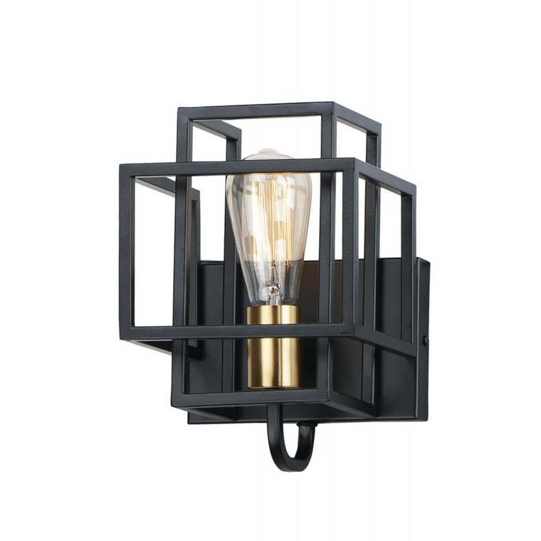 Liner 7 Wall Sconce - Black / Satin Brass