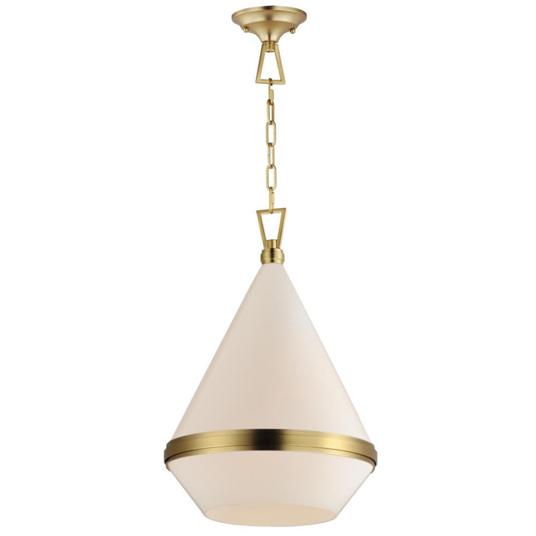 Giza 15.5 Inch Semi Flush Mount Light – Satin Brass