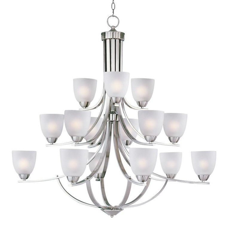 Axis 43 Inch 15 Light Multi-Tier Chandelier – Satin Nickel