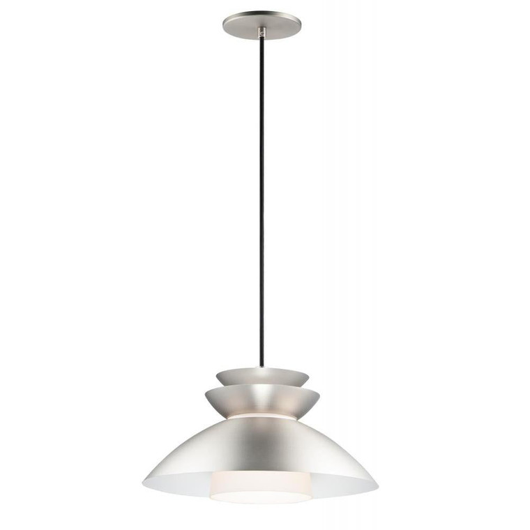 Nordic 14.25 Inch Semi Flush Mount Light – Brushed Platinum