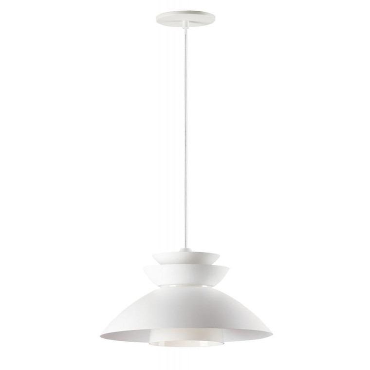 Nordic 14.25 Inch Semi Flush Mount Light – White