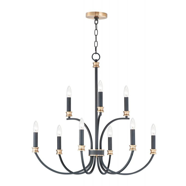 Charlton 3 Inch Chandelier – Black / Antique Brass