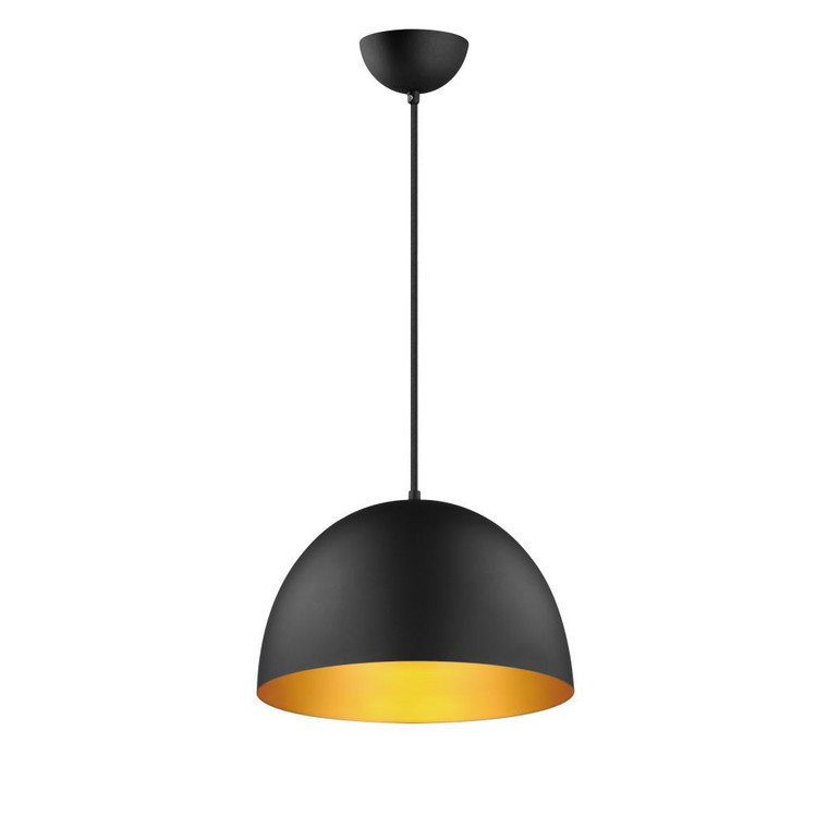 Tova 13.5 Inch Semi Flush Mount Light – Black / Gold