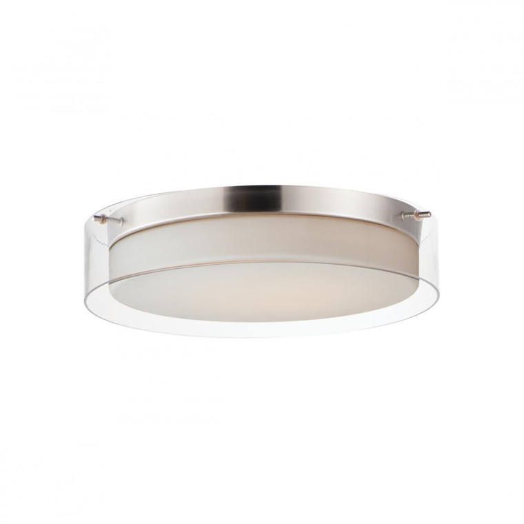Duo 16 Inch Flush Mount Light – Satin Nickel