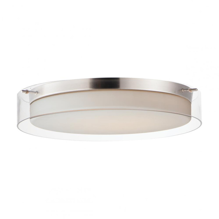 Duo 19.75 Inch Flush Mount Light – Satin Nickel