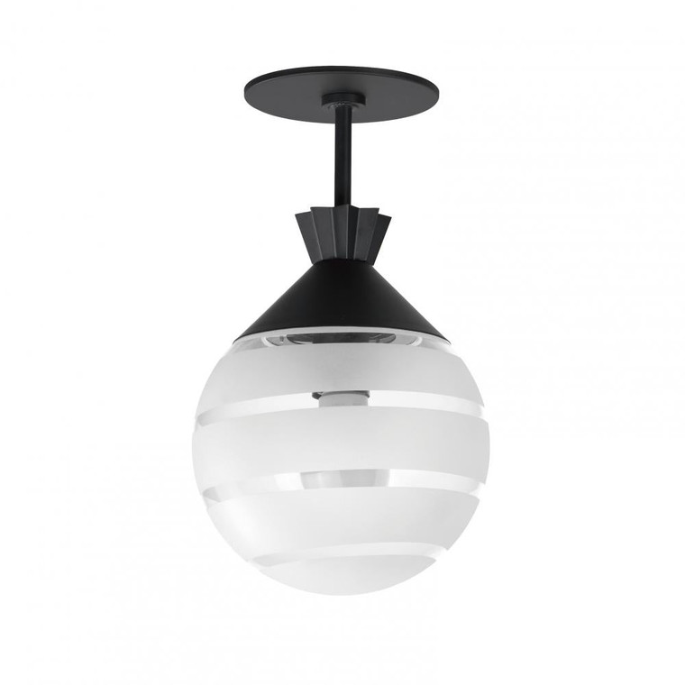 Copacabana 7.75 Inch Semi Flush Mount Light – Black