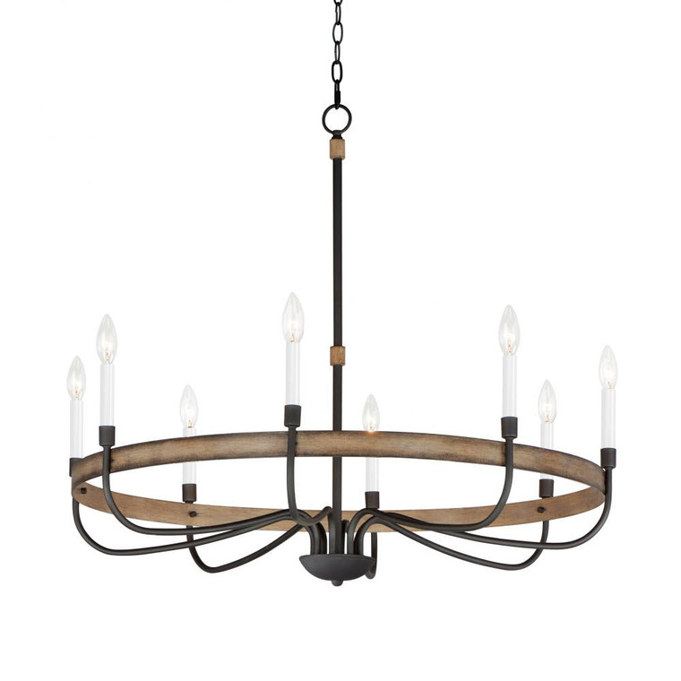 Franklin 36 Inch Chandelier – Driftwood / Black