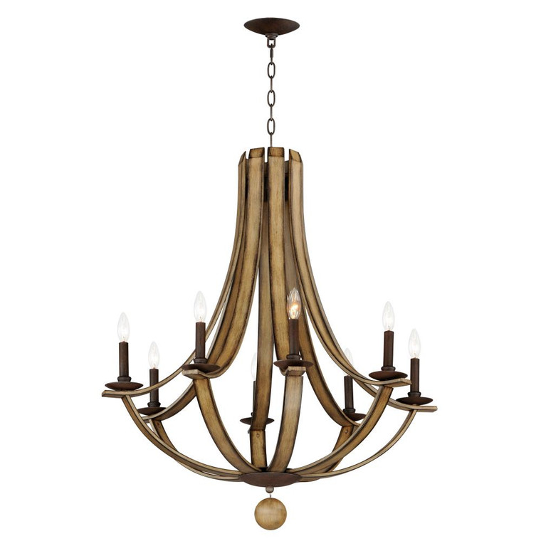 Basque 32 Inch Chandelier – Driftwood/Anthracite