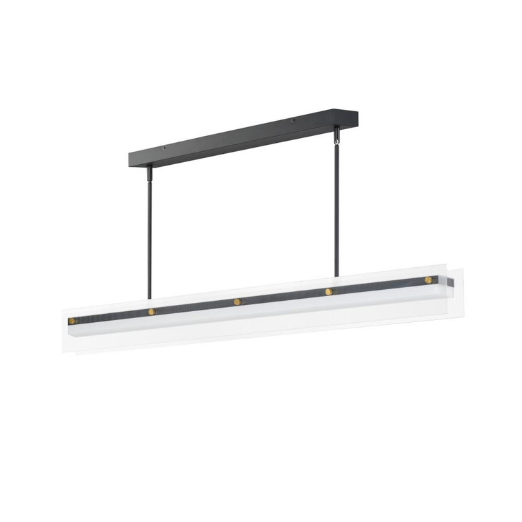 Spectre 47.25 Inch Linear Pendant – Black / Natural Aged Brass