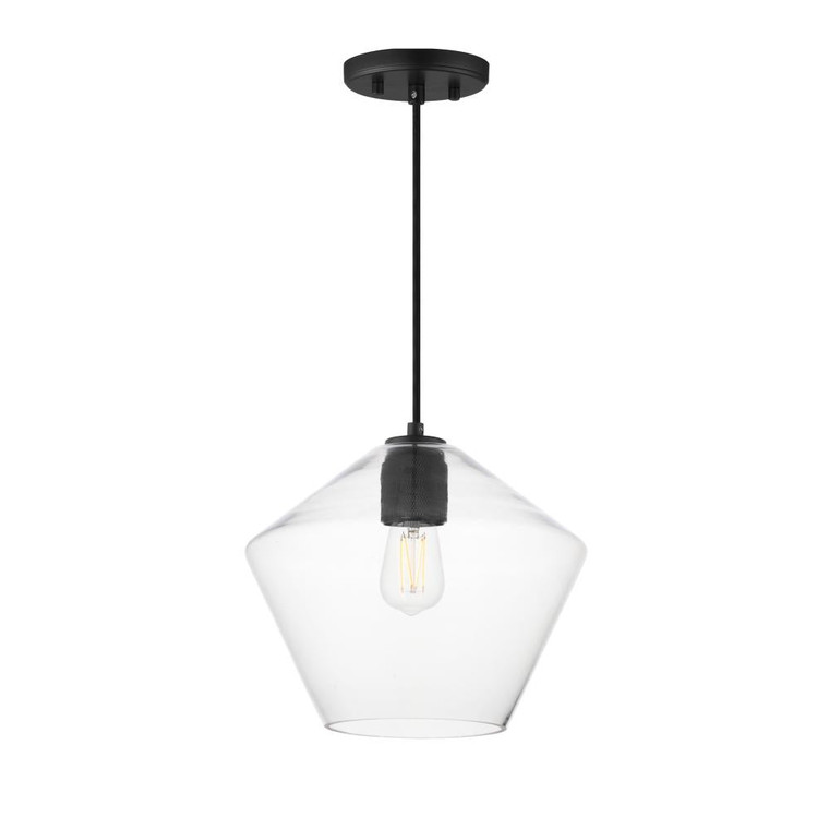 Geode 11.75 Inch Semi Flush Mount Light – Black