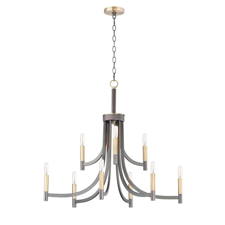 Lyndon 32 Inch Chandelier – Bronze / Antique Brass