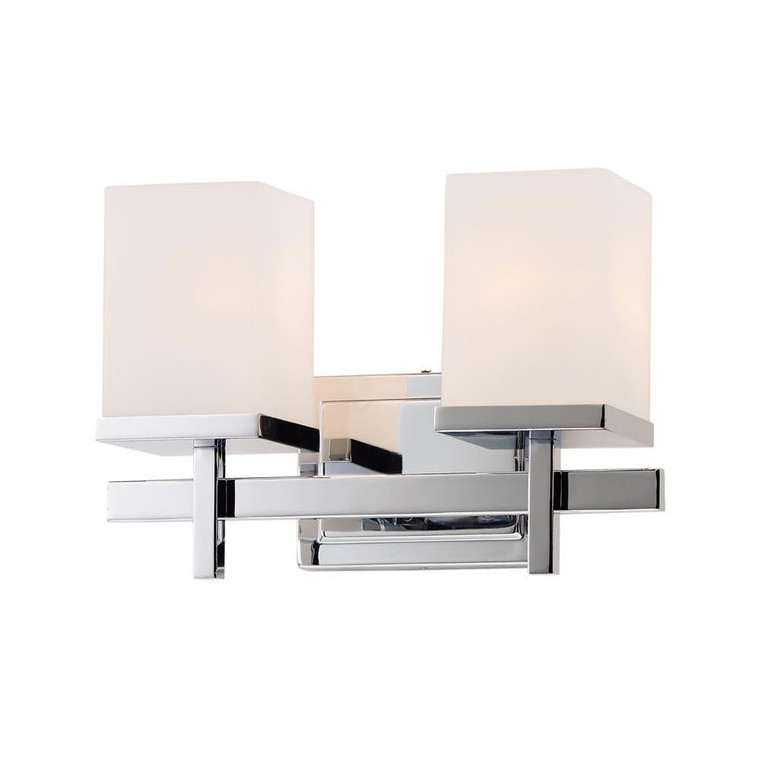 Tetra 14 Inch 2 Light Bathroom Vanity - Polished Chrome