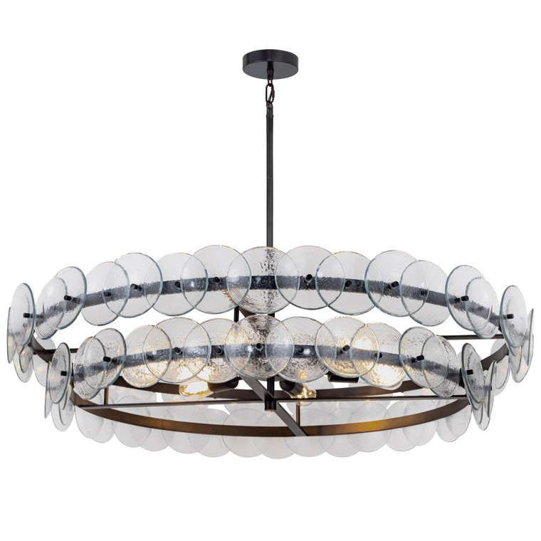 Loren 42 Inch 8 Light Multi-Tier Chandelier – Gunmetal