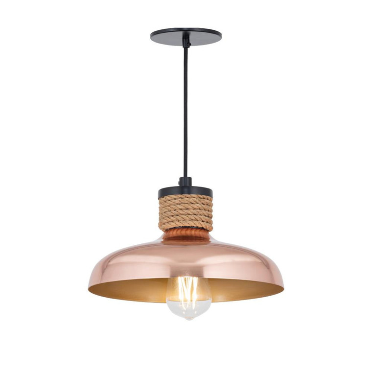 Bingham 9.75 Inch Semi Flush Mount Light – Copper