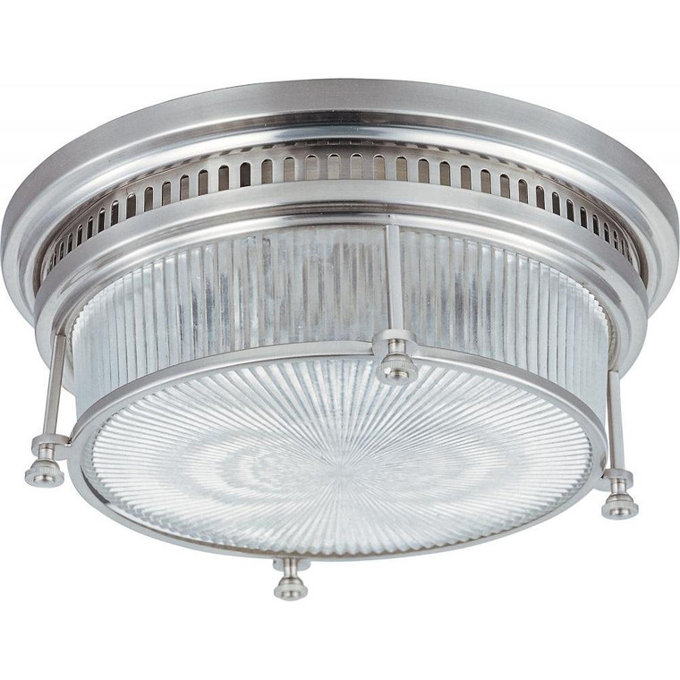 Hi-Bay 13 Inch Flush Mount Light – Satin Nickel