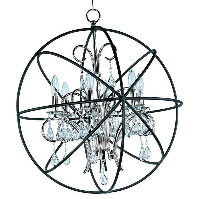 Orbit 25 Inch Semi Flush Mount Light – Anthracite / Polished Nickel