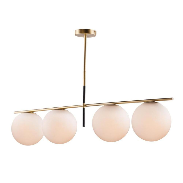 Vesper 47.5 Inch Linear Pendant – Satin Brass / Black