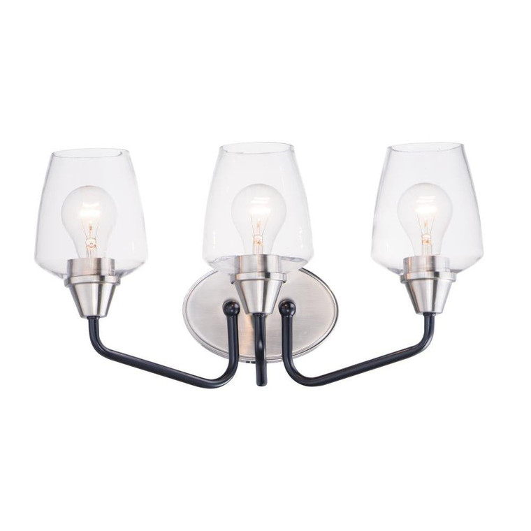 Goblet 18 Inch Bathroom Vanity - Black / Satin Nickel