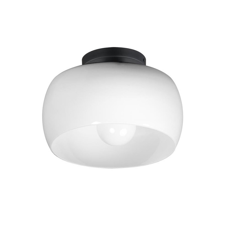 Glazed 11 Inch Flush Mount Light – White / Black