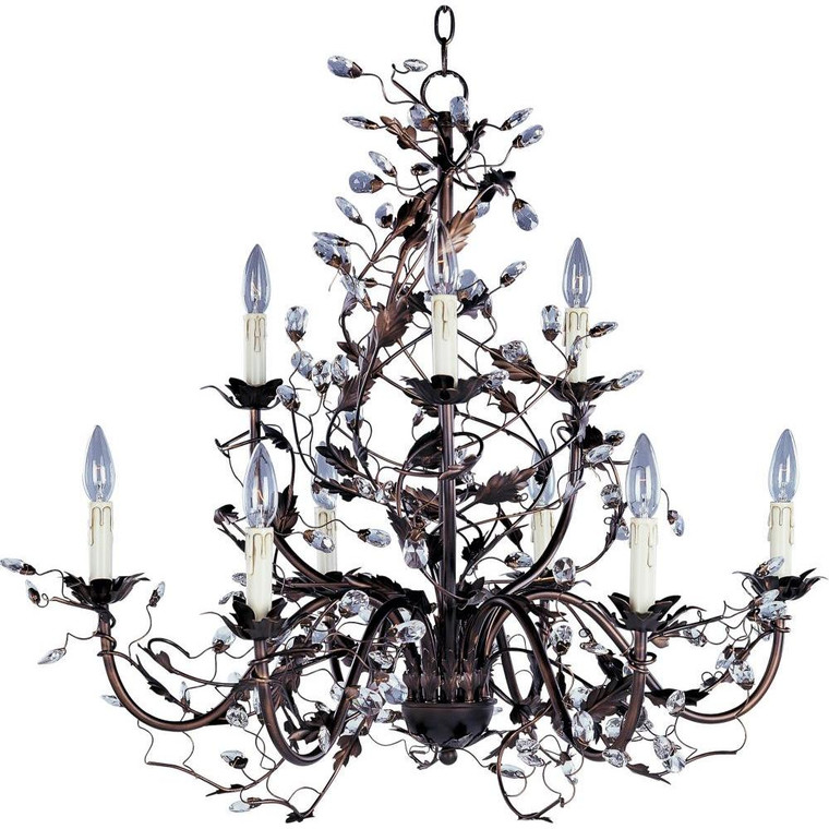 Elegante 29 Inch 9 Light Multi-Tier Chandelier – Oil Rubbed Bronze