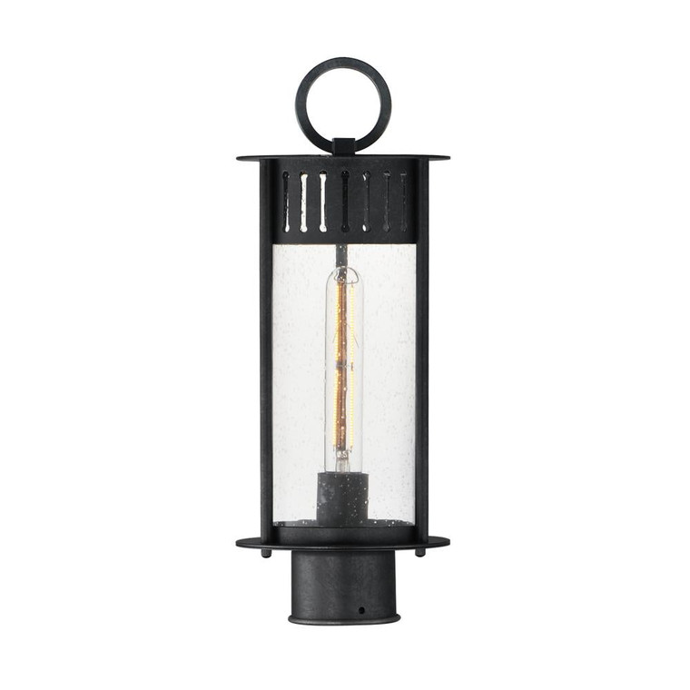Windsor 6.5 Inch Outdoor Post Lantern – Black Patina