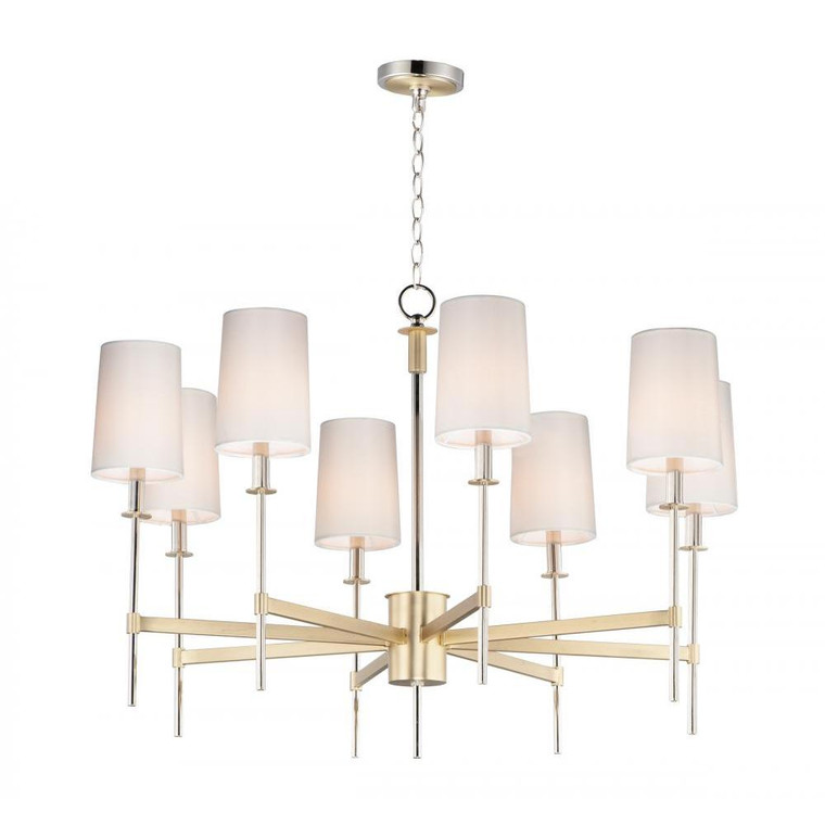 Uptown 36 Inch Chandelier – Satin Brass / Polished Nickel
