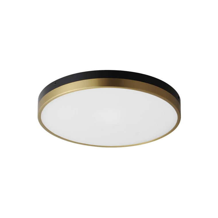 Dapper 16 Inch Flush Mount Light – Black / Antique Brass