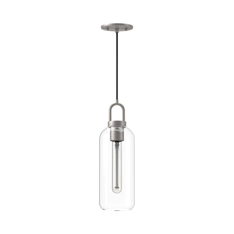 Soji 5-in Brushed Nickel/Clear Glass 1 Light Pendant