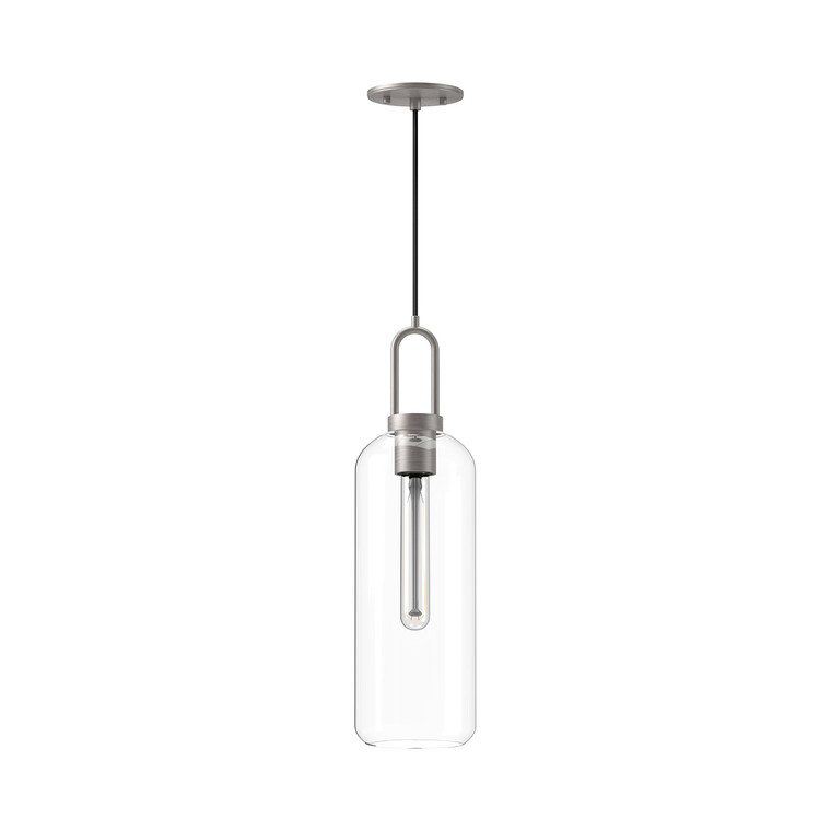Soji 6-in Brushed Nickel/Clear Glass 1 Light Pendant