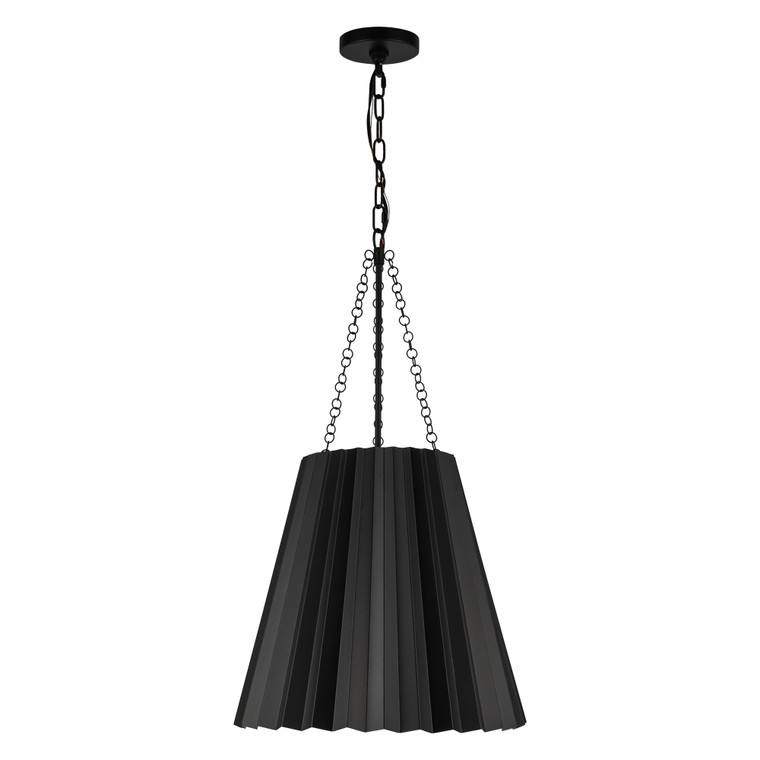 Plisse 16-in Matte Black 1 Light Pendant
