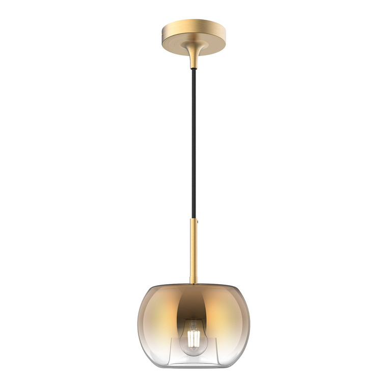 Samar 8-in Brushed Gold/Copper 1 Light Pendant