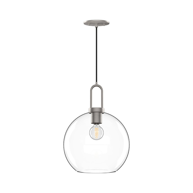 Soji 10-in Brushed Nickel/Clear Glass 1 Light Pendant