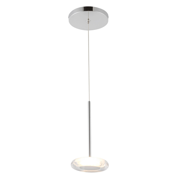 Stephord 4-in Chrome/Clear Glass LED Pendant