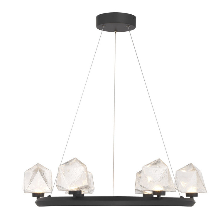 Savoy House Castello 1-1237-6-89 26 Inch 6 Light Matte Black Chandelier Dry Rated