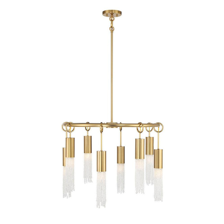 Savoy House Chelsea 1-1366-8-322 28 Inch 8 Light Warm Brass Chandelier Dry Rated