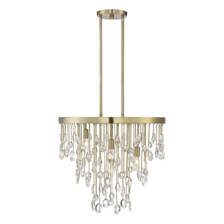 Savoy House Livorno 1-1846-4-127 21 Inch 4 Light Noble Brass Chandelier Dry Rated