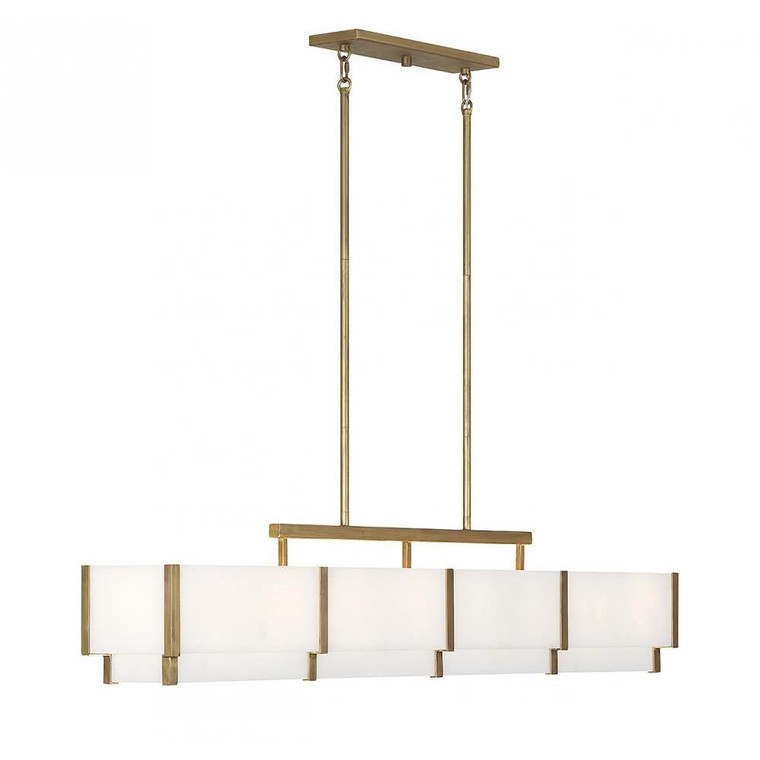 Savoy House Orleans 1-2332-8-60 8 Inch 8 Light Distressed Gold Linear Chandelier Dry Rated