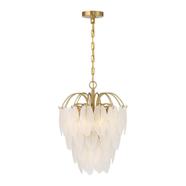 Savoy House Boa 1-3507-5-322 16 Inch 5 Light Warm Brass Chandelier Dry Rated