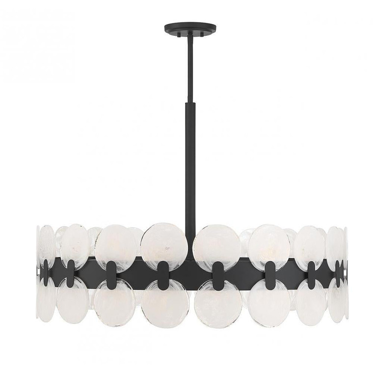 Savoy House Boca 1-3722-10-89 35 Inch 10 Light Matte Black Chandelier Dry Rated